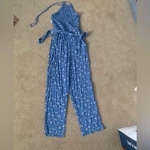 Blue floral jumpsuit